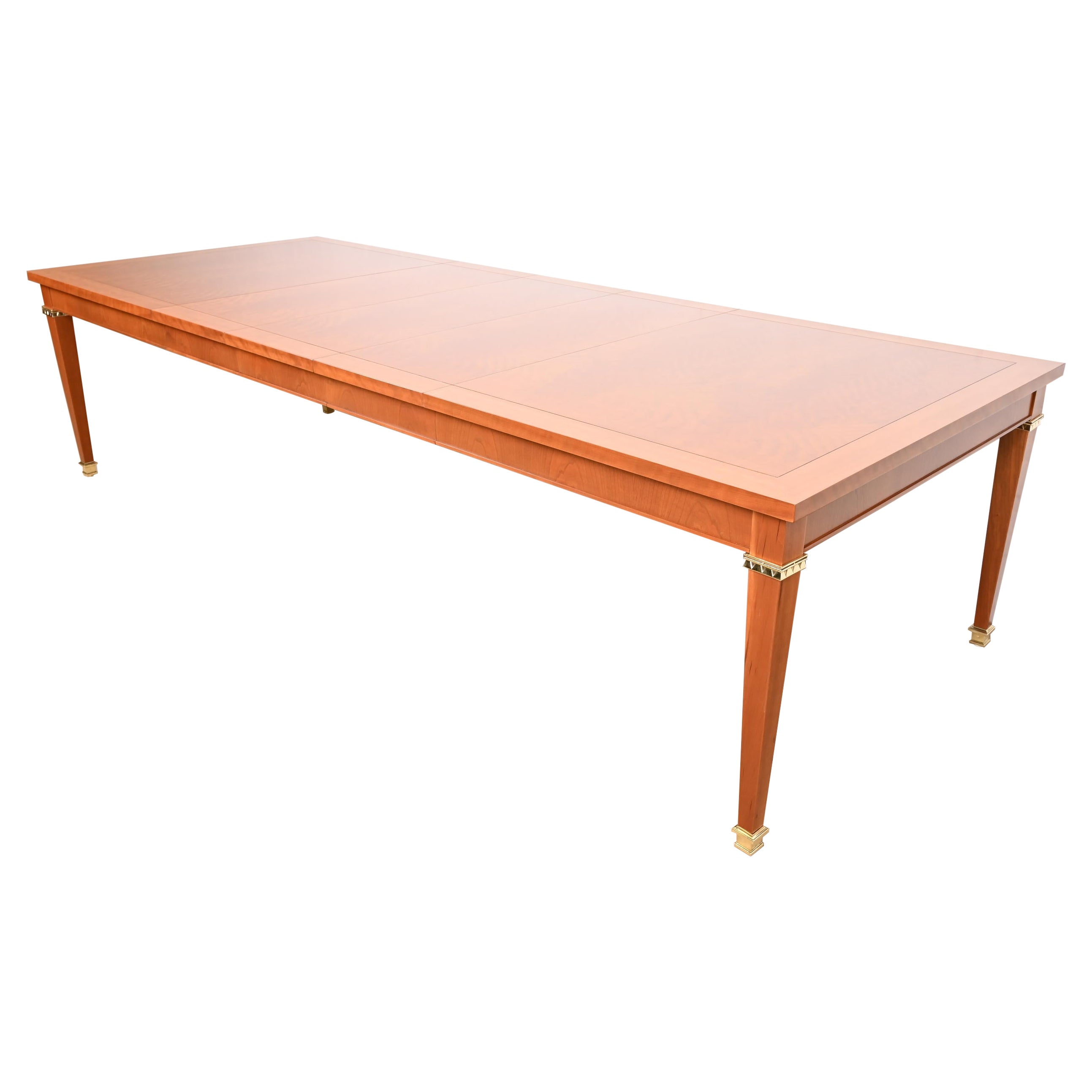 Baker Furniture French Regency Louis XVI Inlaid Cherry Wood Dining Table