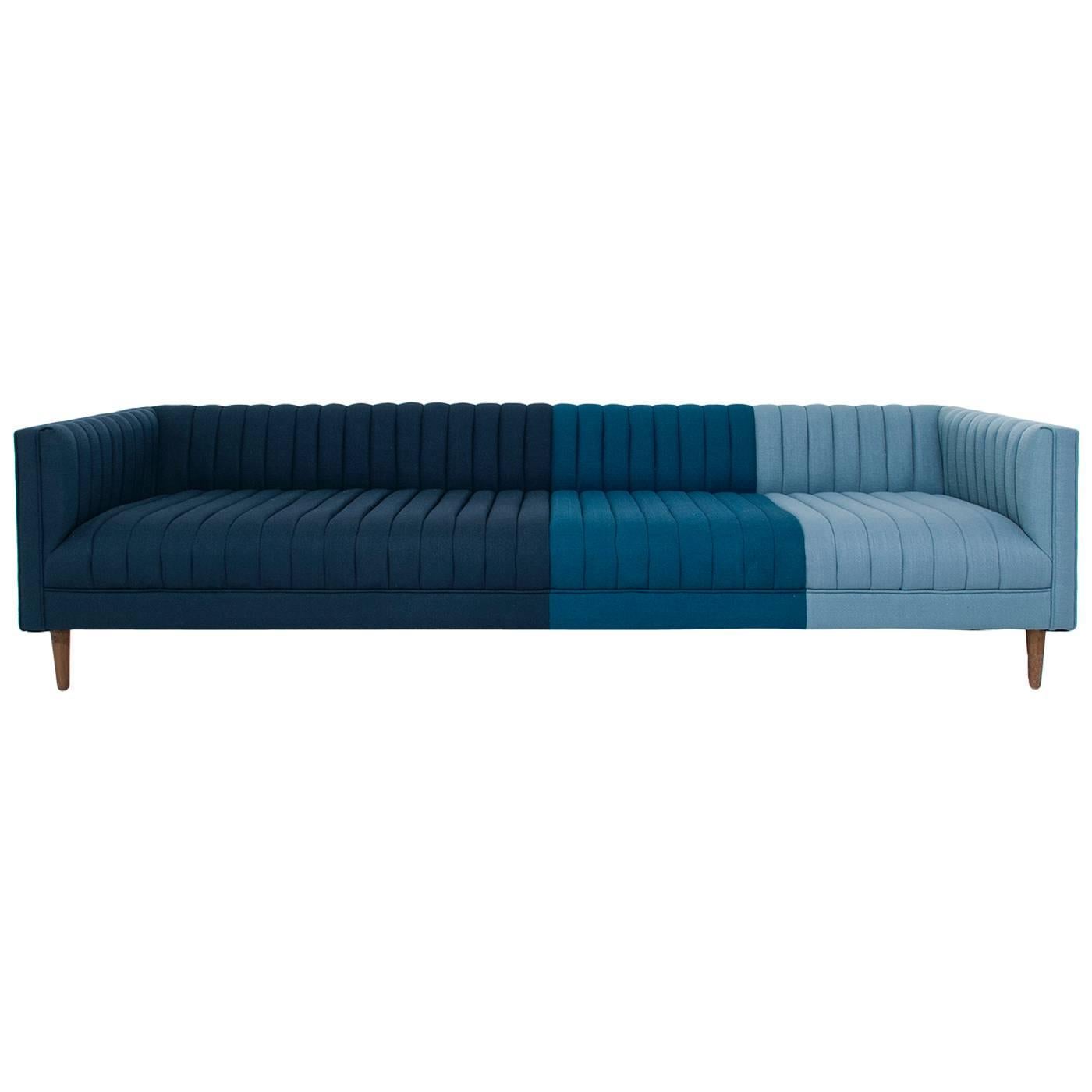 Ombre Mid-Century Style Sofa For Sale