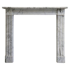 Pencil-Veined White Marble Regency Chimneypiece