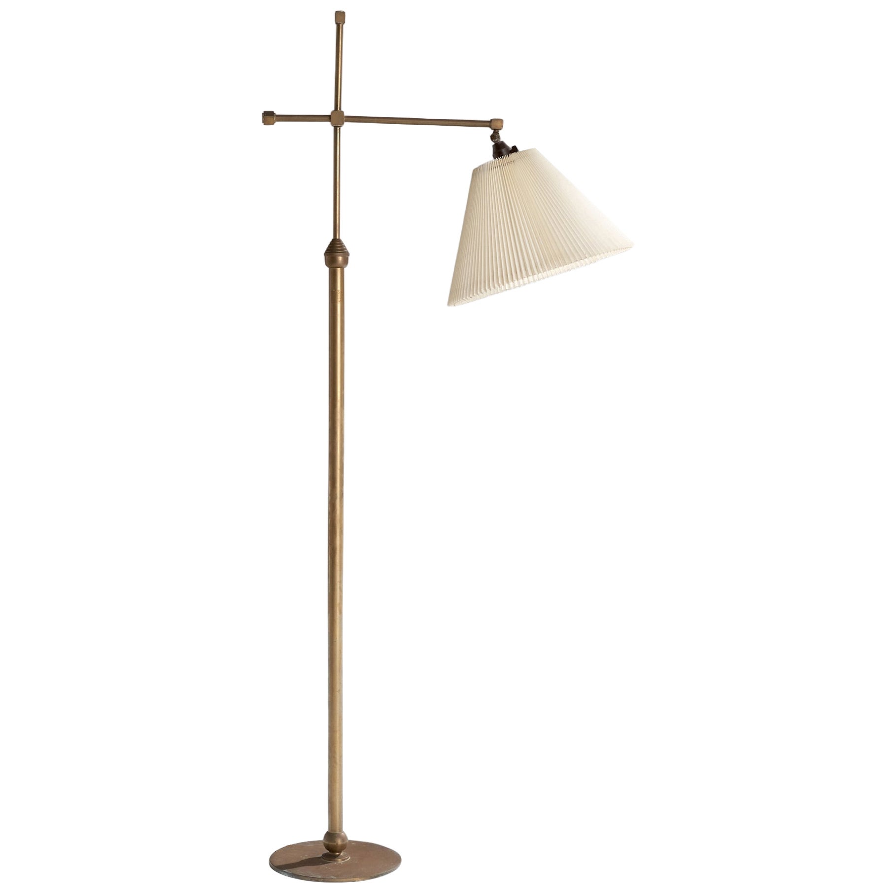 Dänische Designerin, Stehlampe, Bronze, Papier, Dänemark, 1930er Jahre