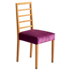 Eliel Saarinen, Side Chair, Oak, Mohair, Finland, 1910s
