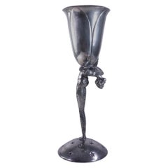 Piero Figura Atena / Milan Acrobate italien Vase en métal étain Centre de table