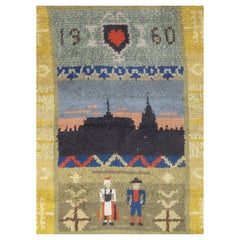 Vintage Persian Gabbeh Wool Rug 3'2'' x 4'6''