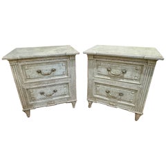Pair of Antique French Louis XVI Style Painted Chests