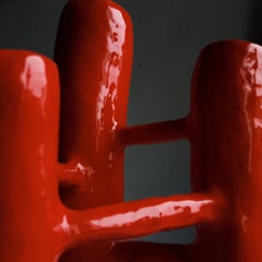 Vasi Comunicanti 3 elements RED in ceramic XXI Century by Chiara Berta Artist