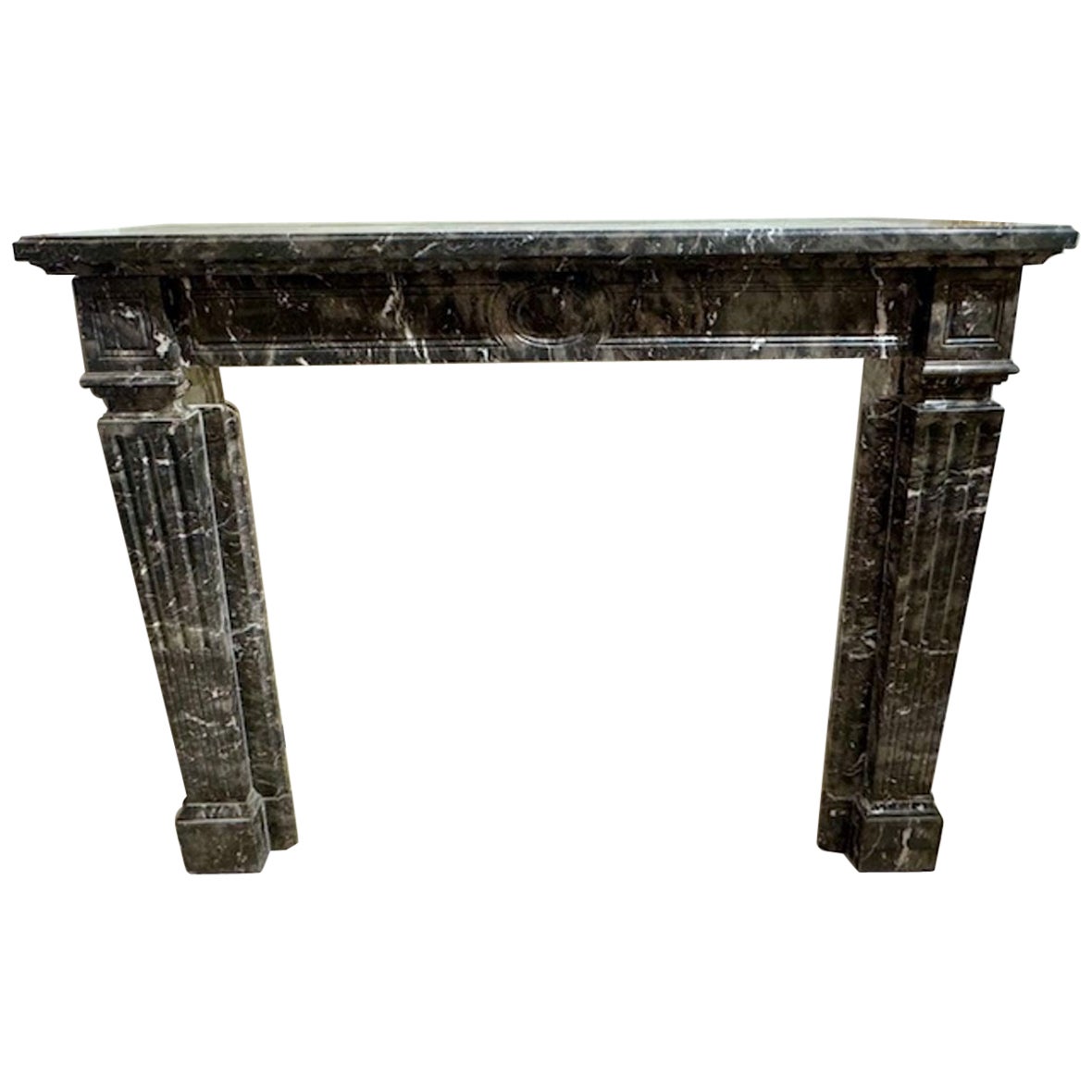 Grauer Marmor-Mantel aus dem 19.