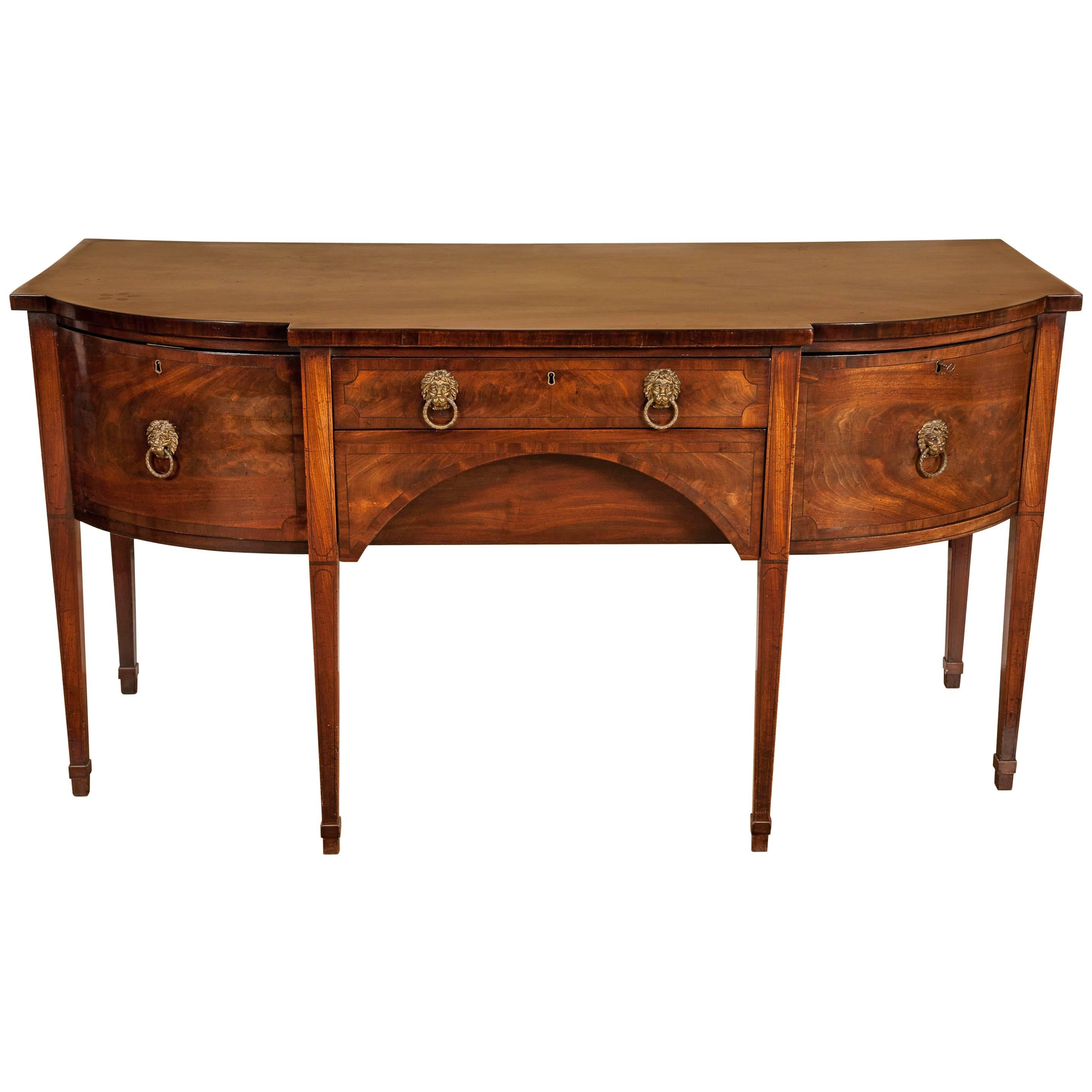 18th century George III Period Mahogany Sideboard For Sale