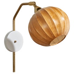 Tyringe Konsthantverk, Wall Light, Brass, Metal, Cotton, Sweden, 1990s