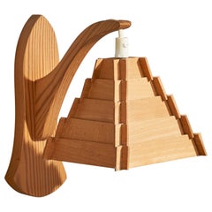 Swedish Designer, Wall Light, Pine, Sweden, 1970s