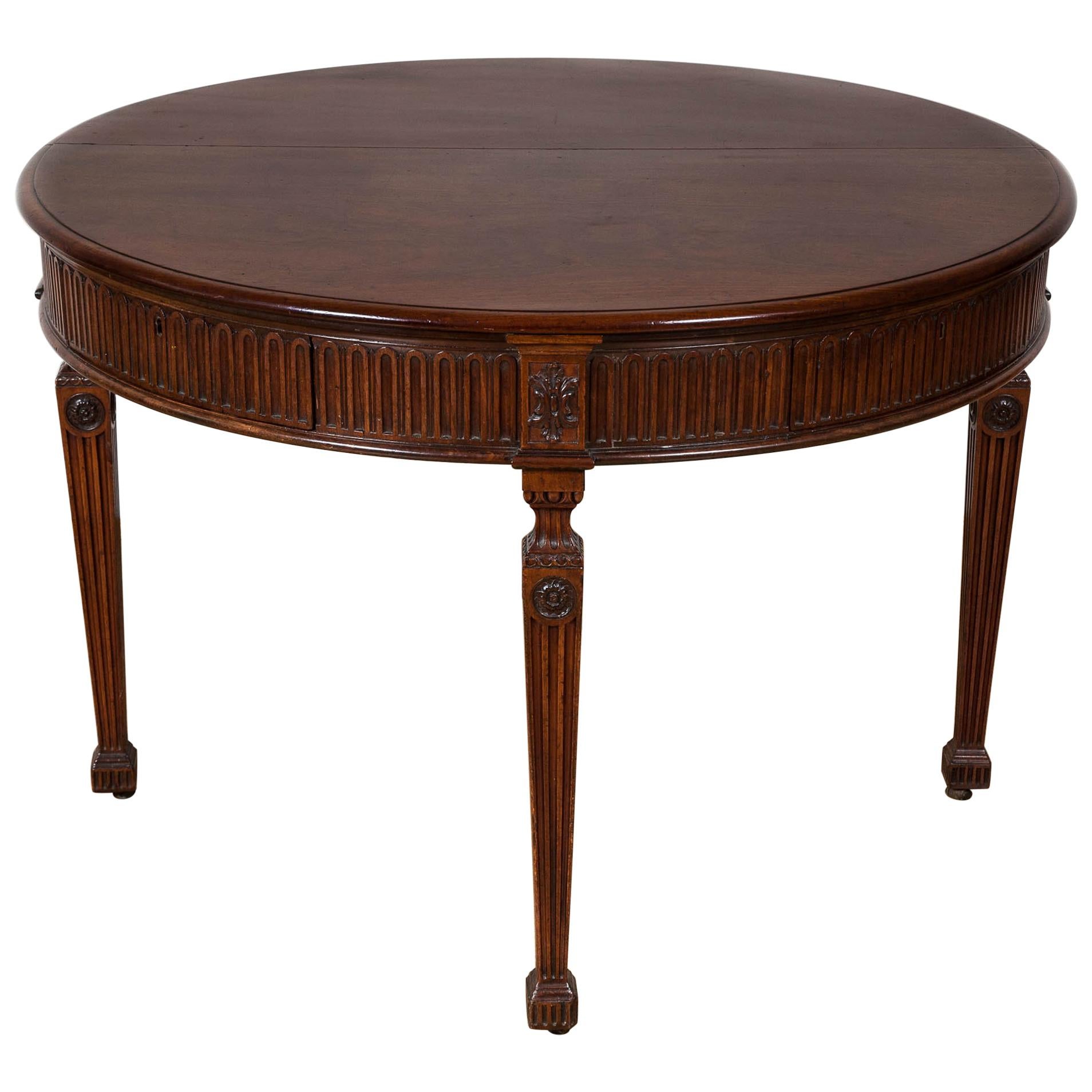 George III Period Architect-Designed Mahogany Circular Folding Side Table For Sale