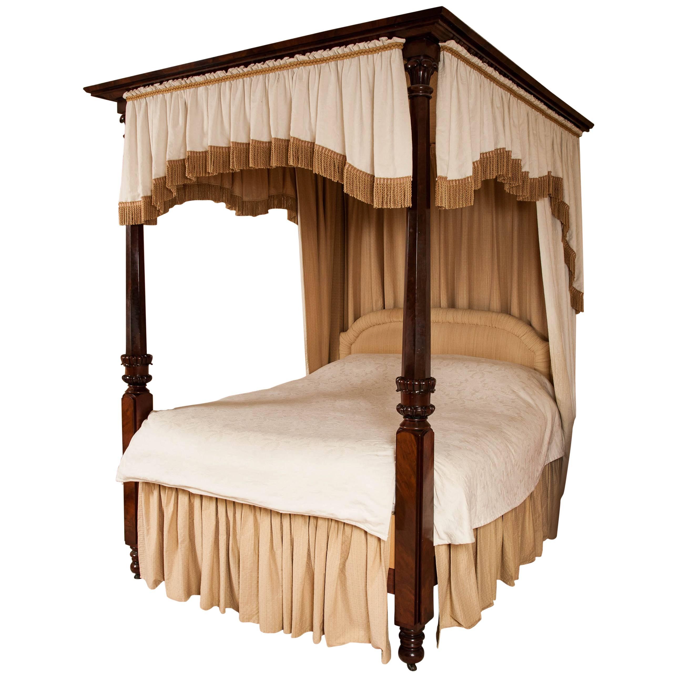 Four Poster Bed, 19th Century William IV Period Mahogany Attributable to Gillows For Sale