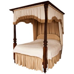 Antique Four Poster Bed, 19th Century William IV Period Mahogany Attributable to Gillows