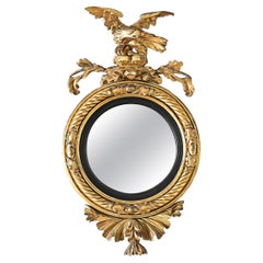 Antique English Regency Gilt Convex Mirror