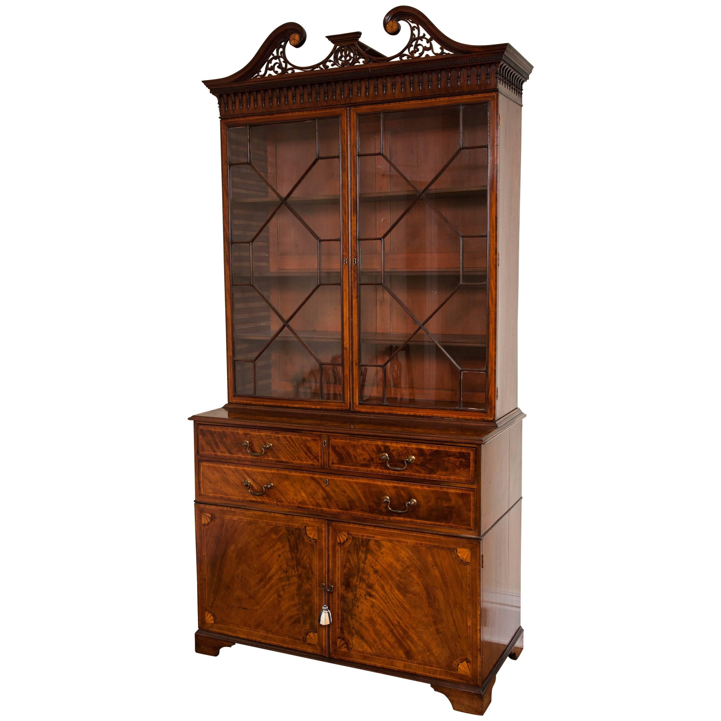 Mahogany Bookcase, George III Period, 18th Century For Sale