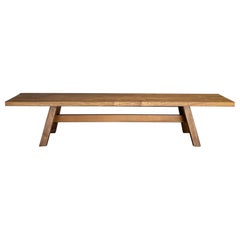 Mid-Century modern walnut wood bench dating 1970s Italian manufacturing