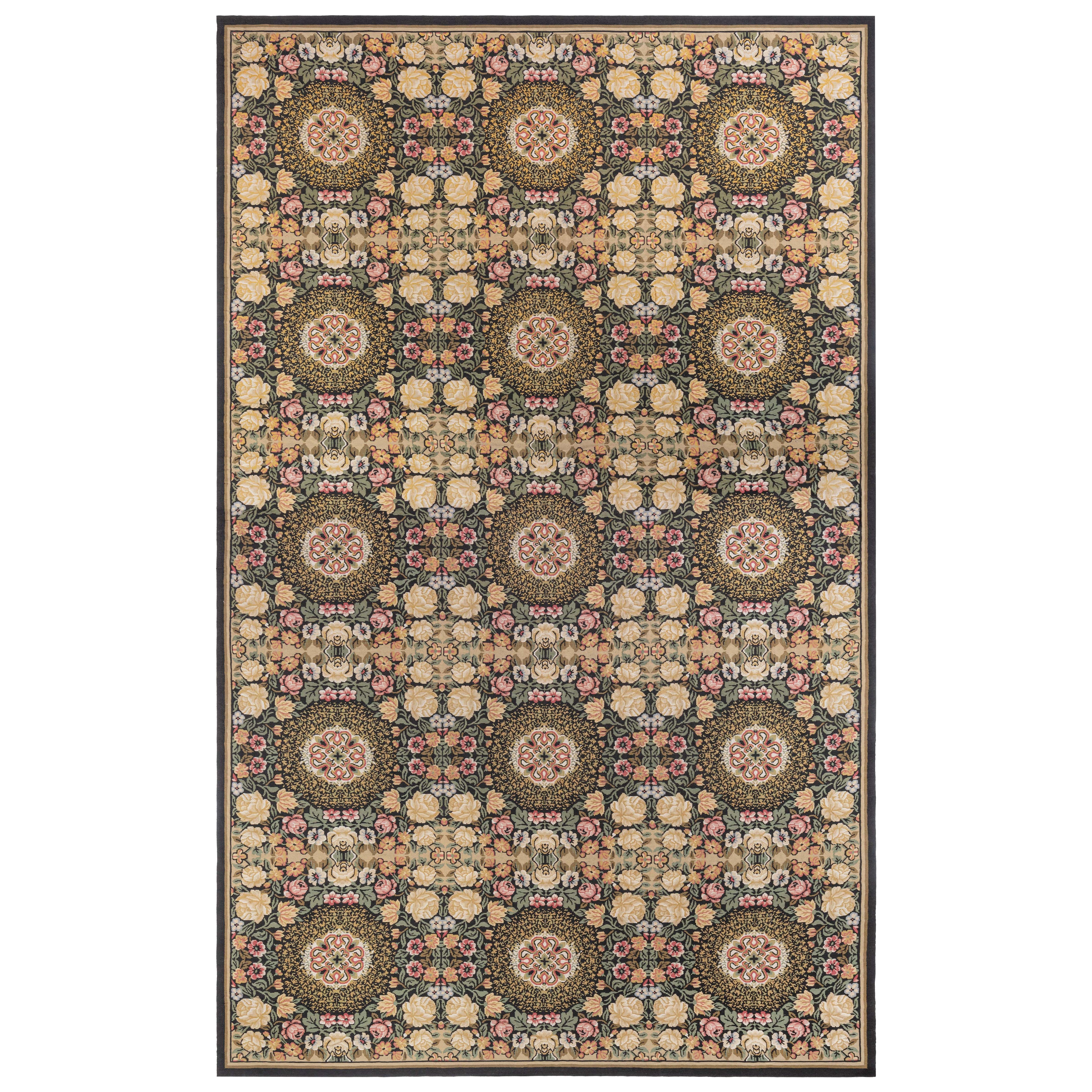 Oversized Bessarabian Floral Design Wool Rug by Doris Leslie Blau