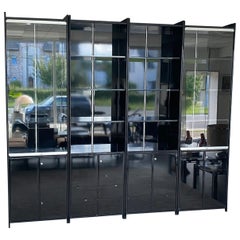 OLINTO Library unit in high-gloss black lacquer by Kazuhide Takahama