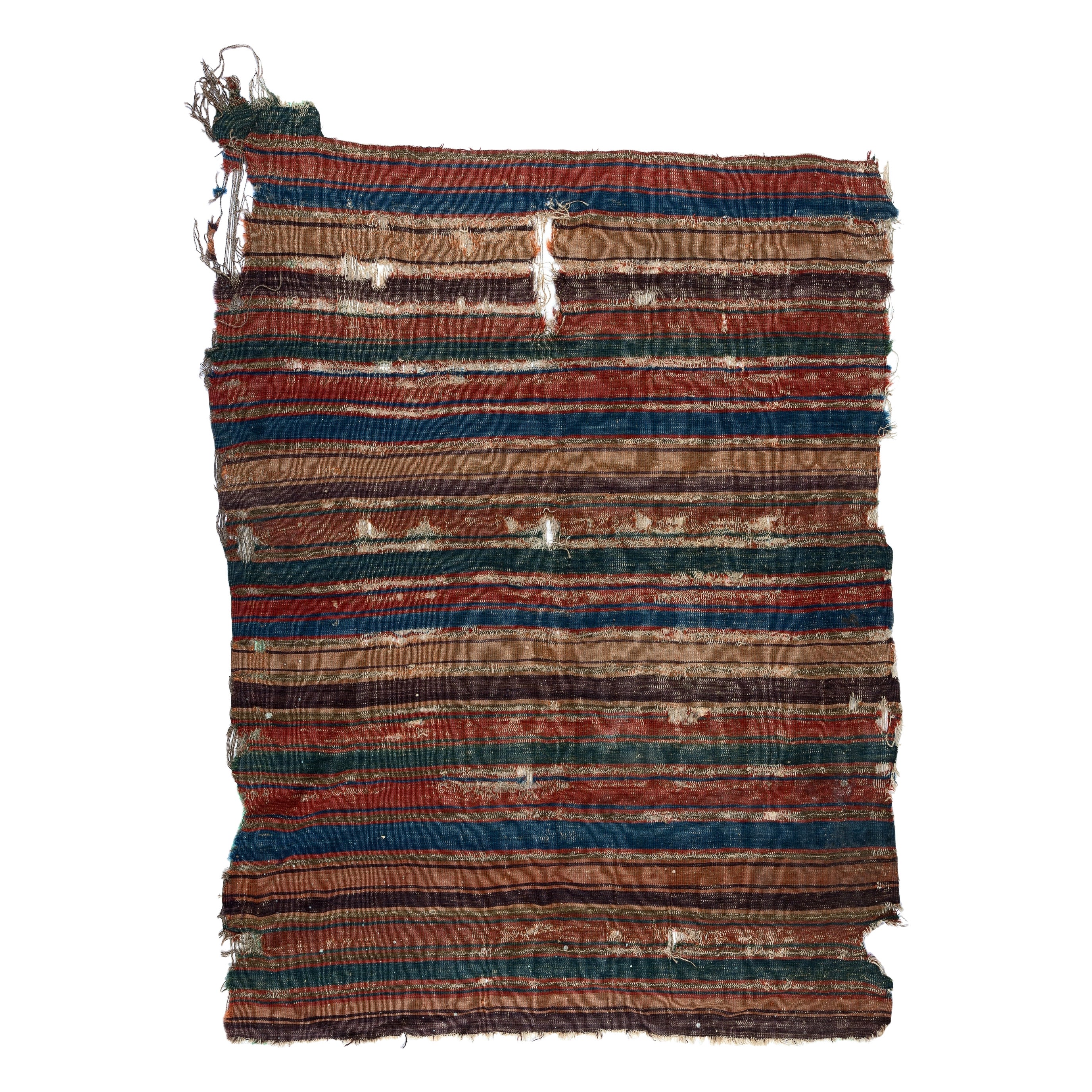 4'6'' x 6' Antique Turkish Fragment Kilim Rug, 18th Century