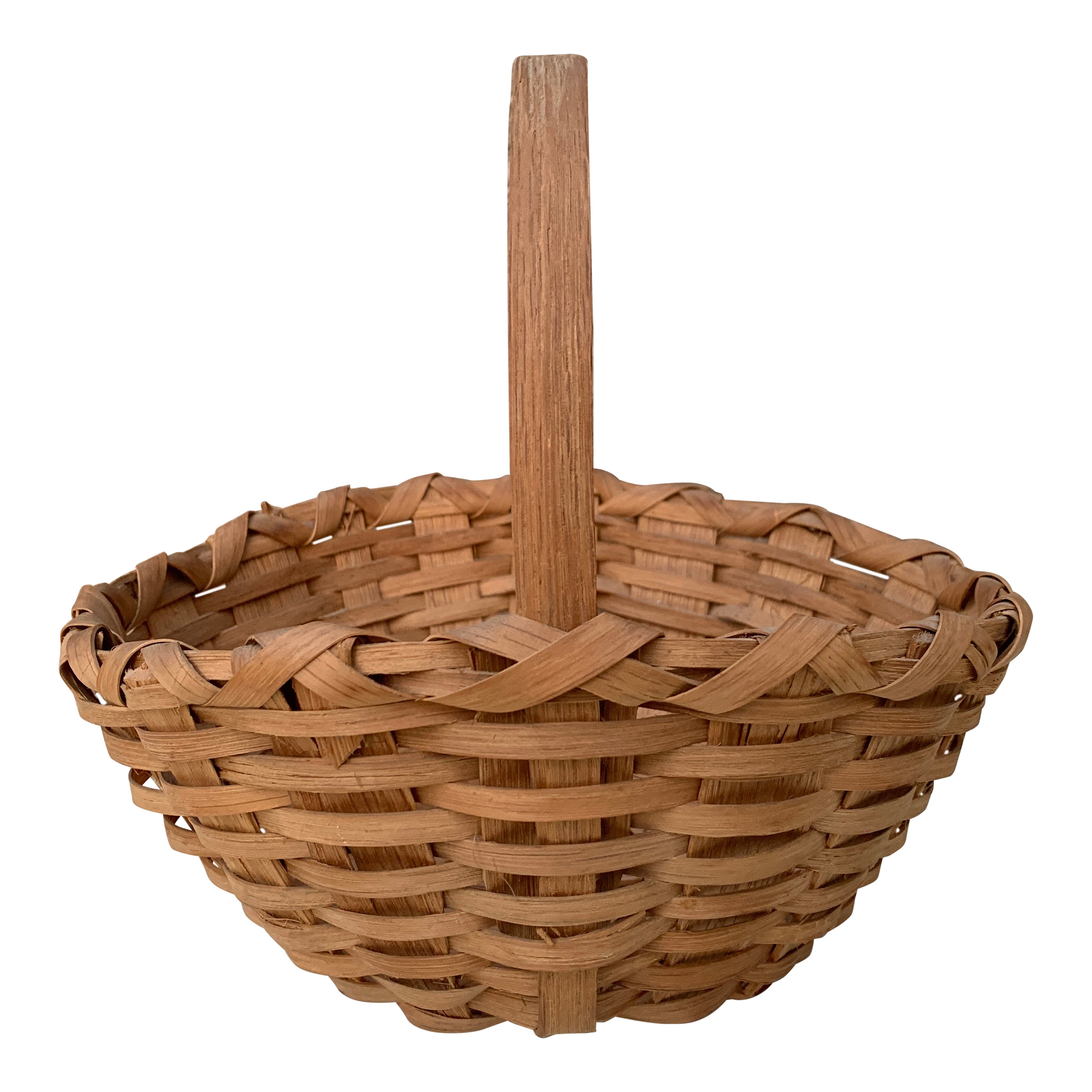 Panier ancien en chêne fendu américain du début du 20e siècle