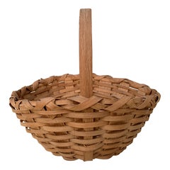 Panier ancien en chêne fendu américain du début du 20e siècle