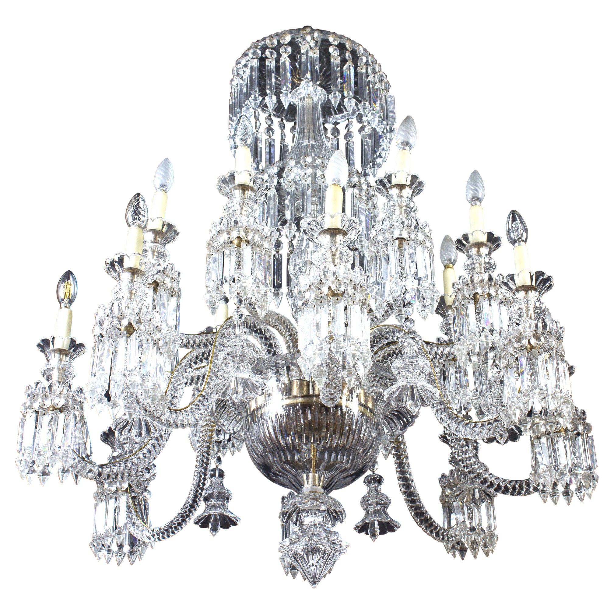 Incredibile lampadario di cristallo francese 1940