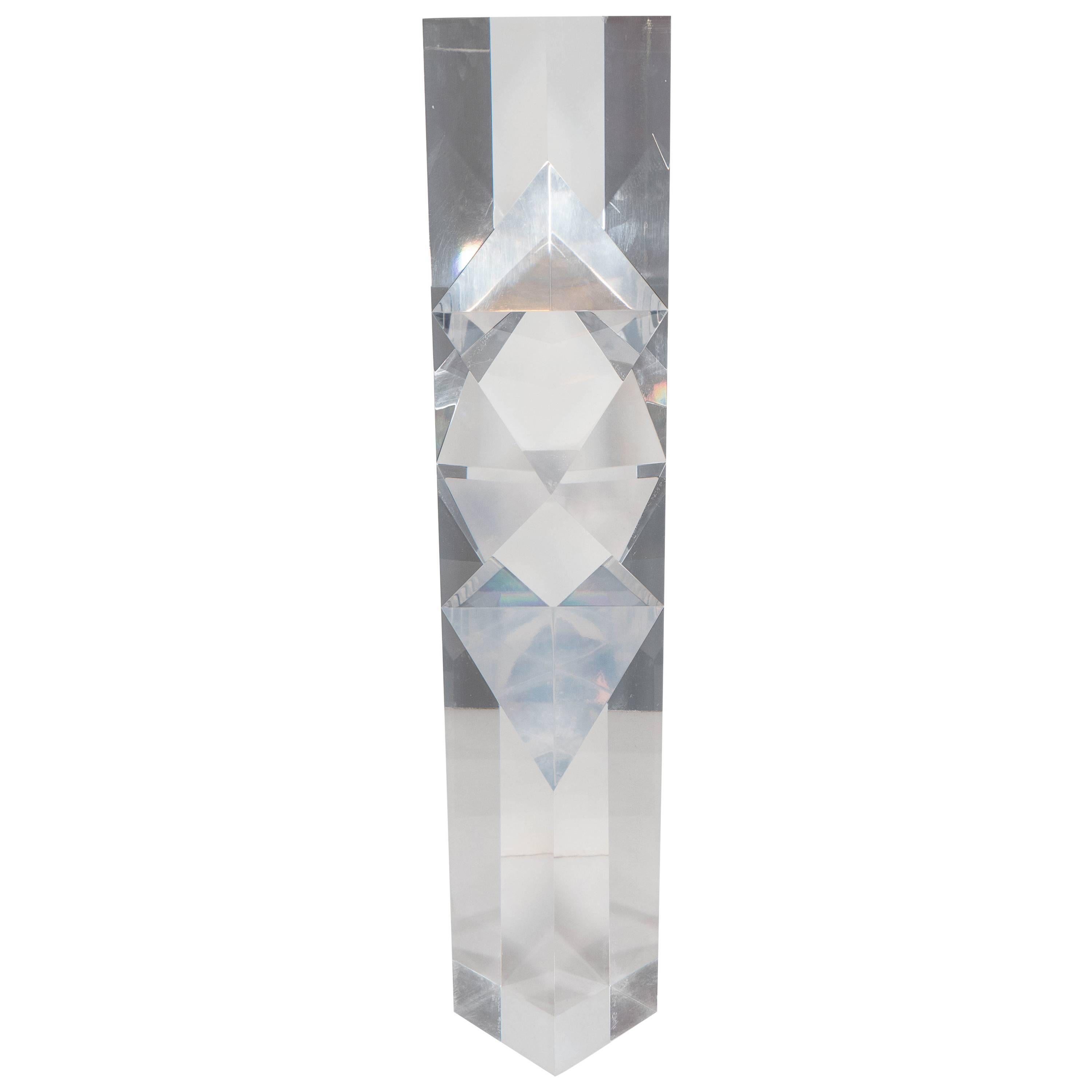 Alessio Tasca Lucite Prism Column Sculpture