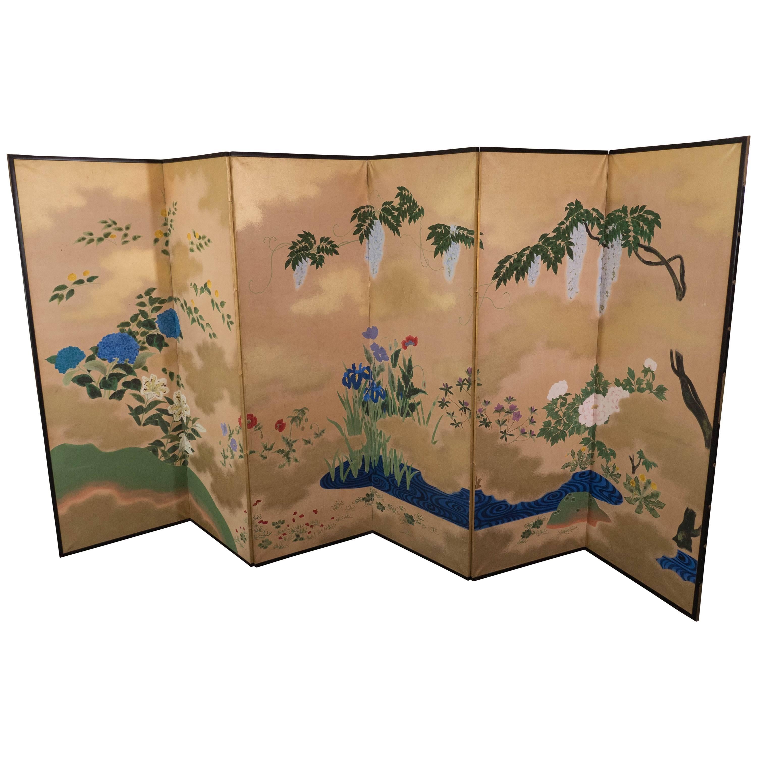 Japanese Six-Panel Screen, Late Meiji-Early Showa Period