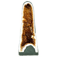 Sculptural Tall Citrine Geode Cathedral with High-Grade Madeira Citrine