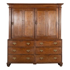 Large English Georgian Oak Housekeepers Cupboard
