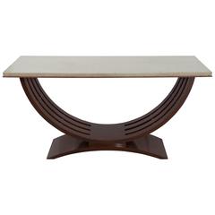 Art Deco Rosewood Console with Parchment Top