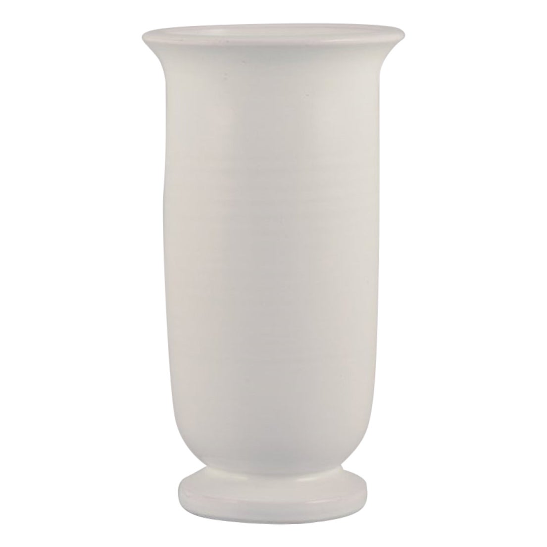Kähler, Denmark. Large ceramic vase. White glazed, classic shape.