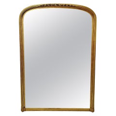 19th Century Elegantly Simple Archtop Overmantel Mirror