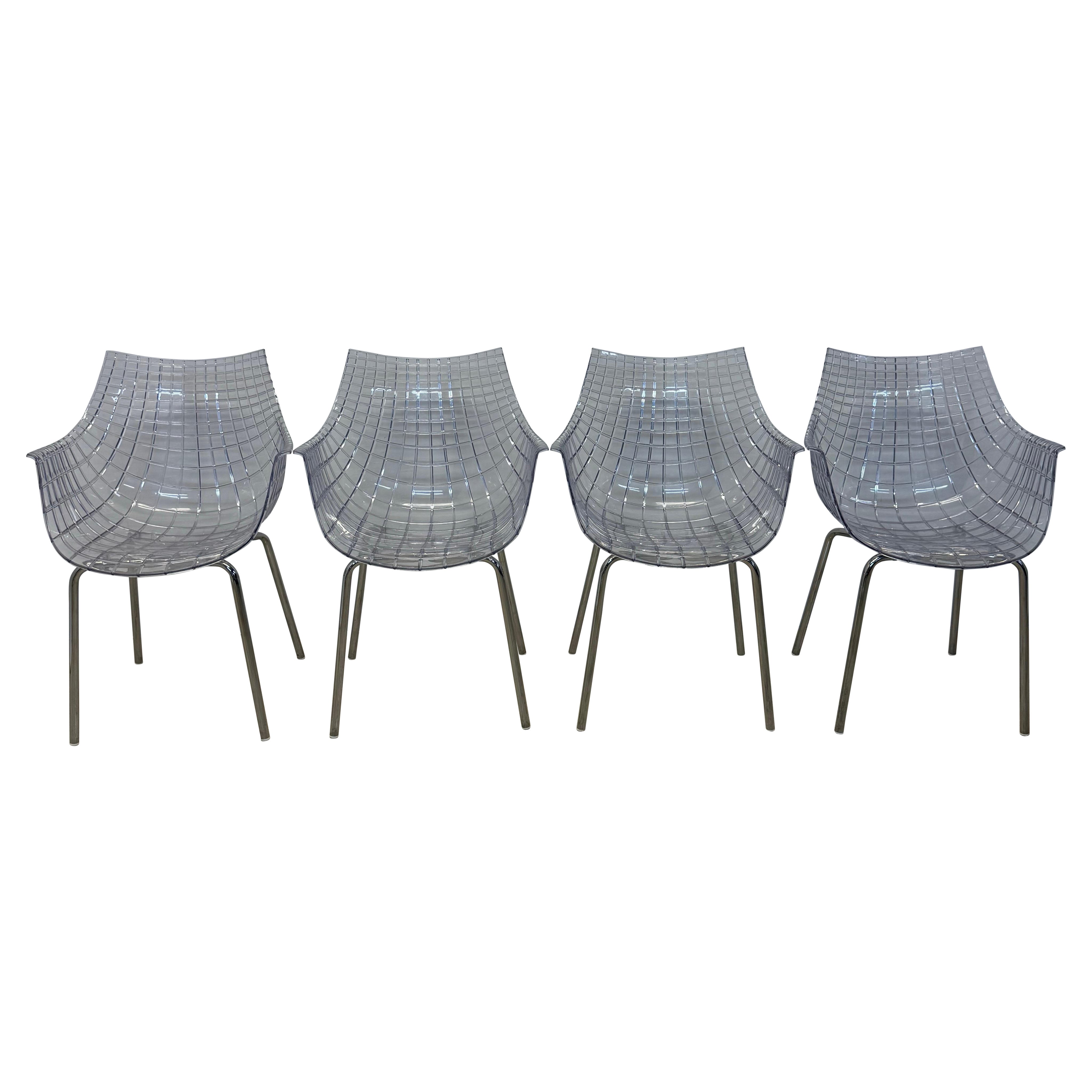 Christophe Pillet “Meridiana” Transparent Dining Chairs for Dríade - Set of Four