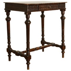 Italian, Baroque Revival Period, Carved Abete-Wood 1-Drawer Table, ca. 1865
