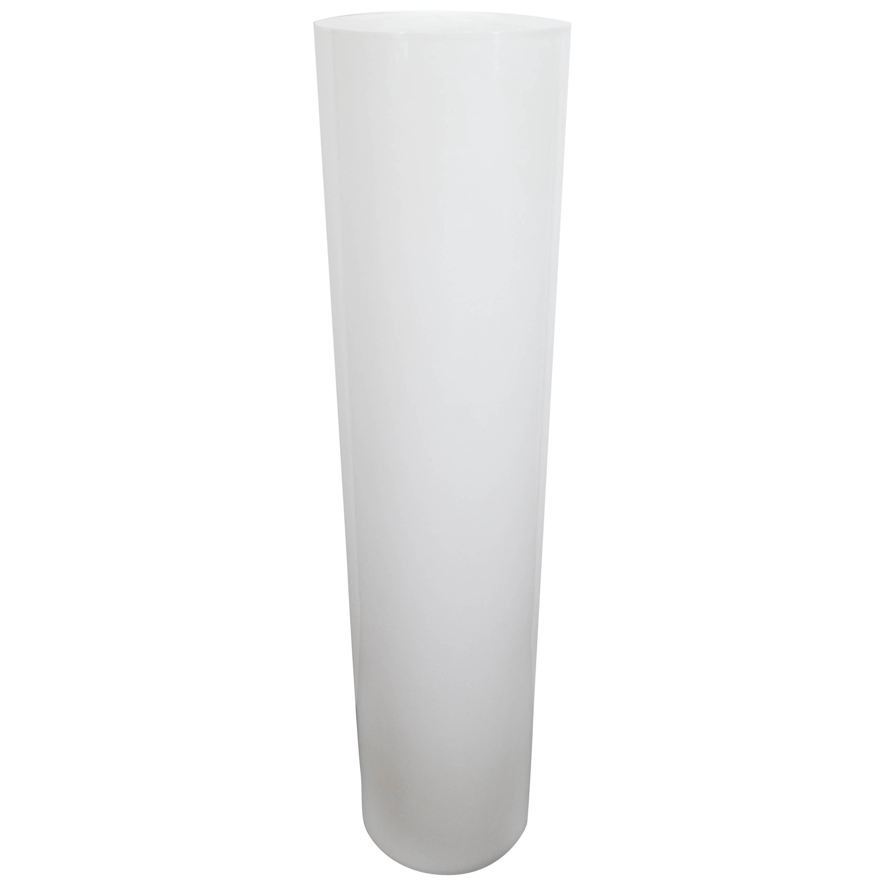 White Plexi Column Floor Lamp for Habitat