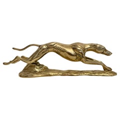 Sculpture lévrier en laiton