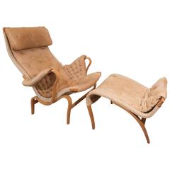 Bruno Mathsson 'Pernilla' Lounge Chair and Ottoman for DUX 2