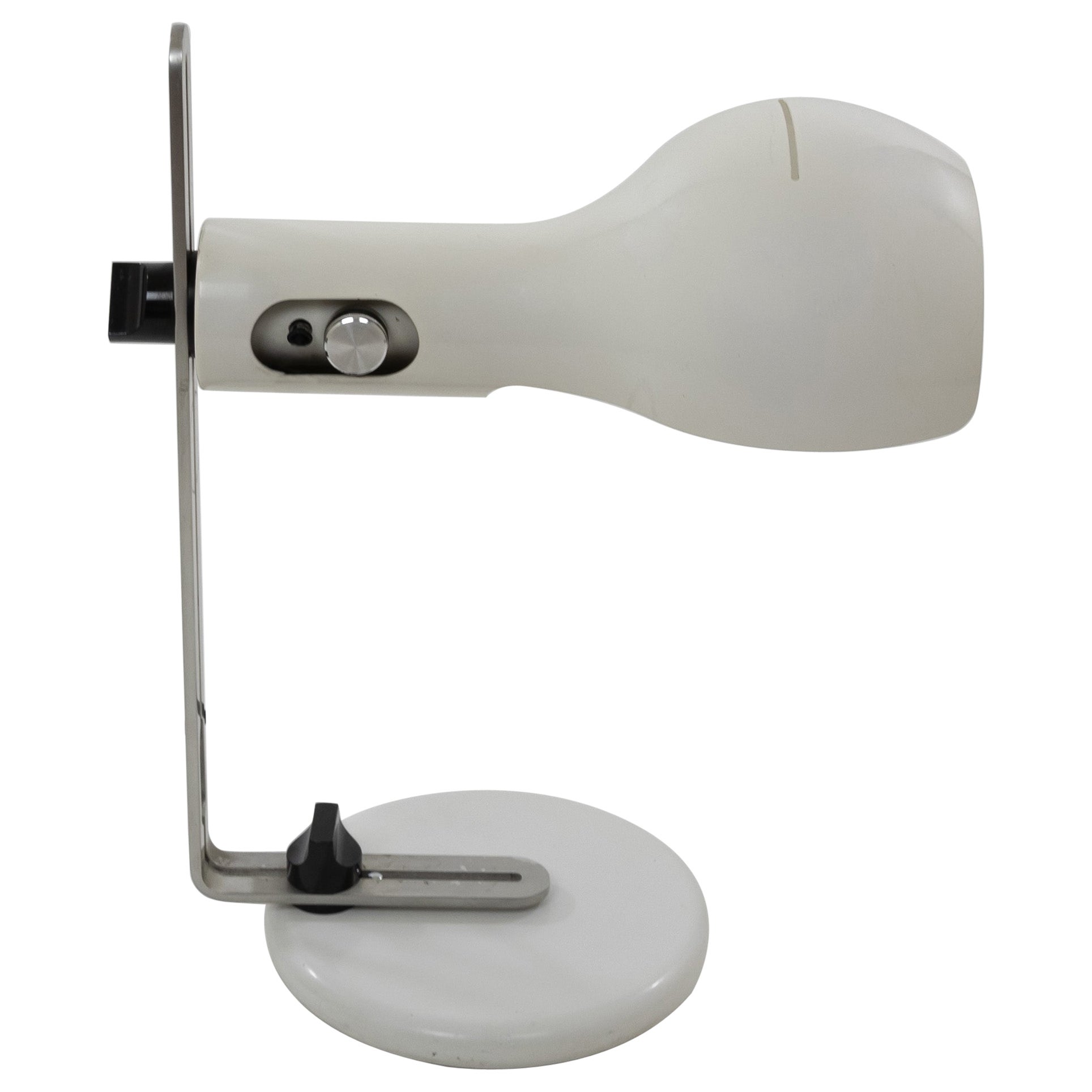 Lampada da tavolo White Flash di Joe Colombo per O-Luce, anni '70