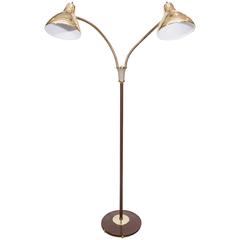 Midcentury Double Brass Floor Lamp