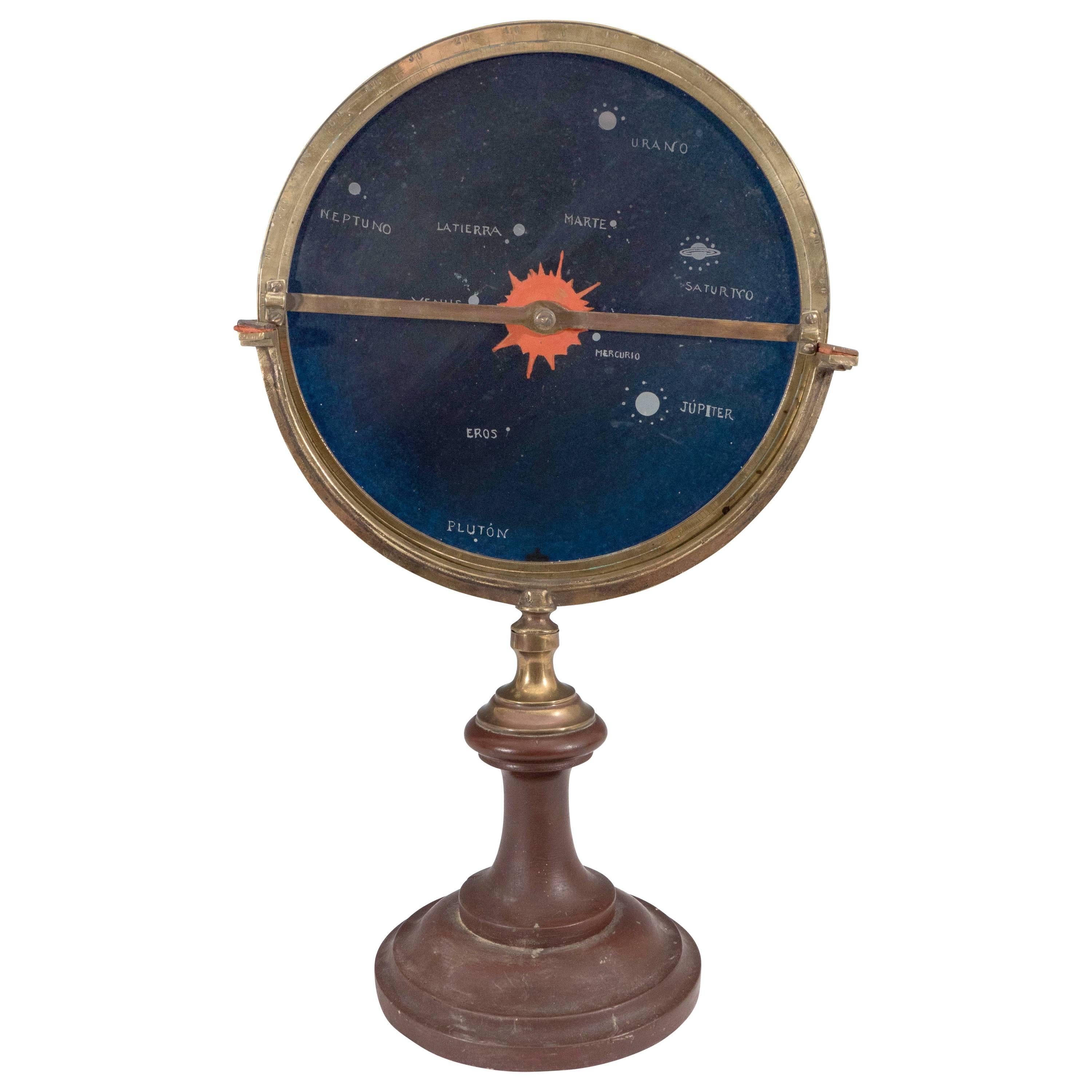 Spanish Hand-Painted Glass Astrolabe