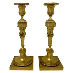 Coppia di candelabri francesi in bronzo D'Oré realizzati da F. Barbedienne Circa 1890