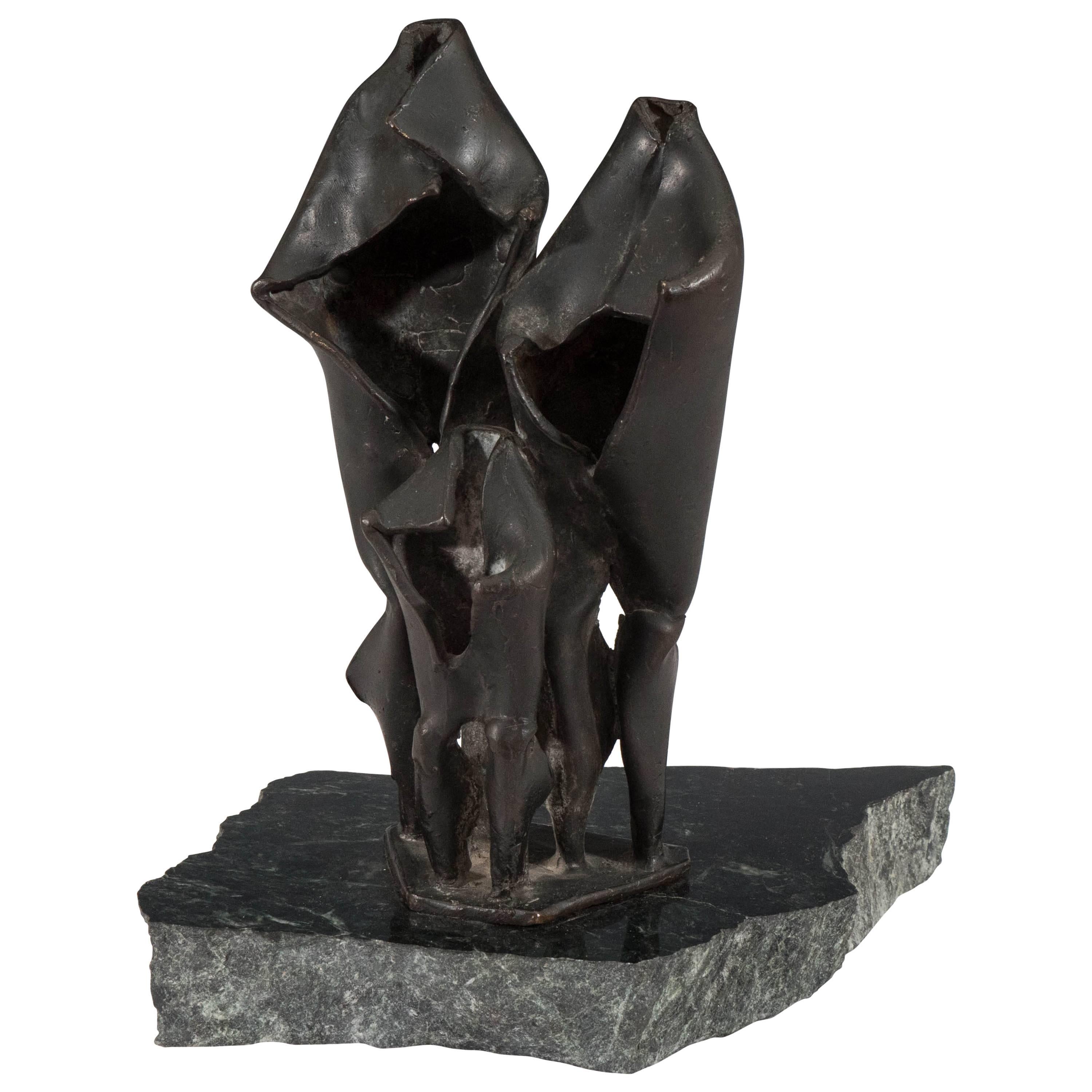 Bronze Abstract Sculpture in the Brutalist Style, Unsigned