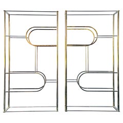 Pair of Design Institute of America Brass Etageres