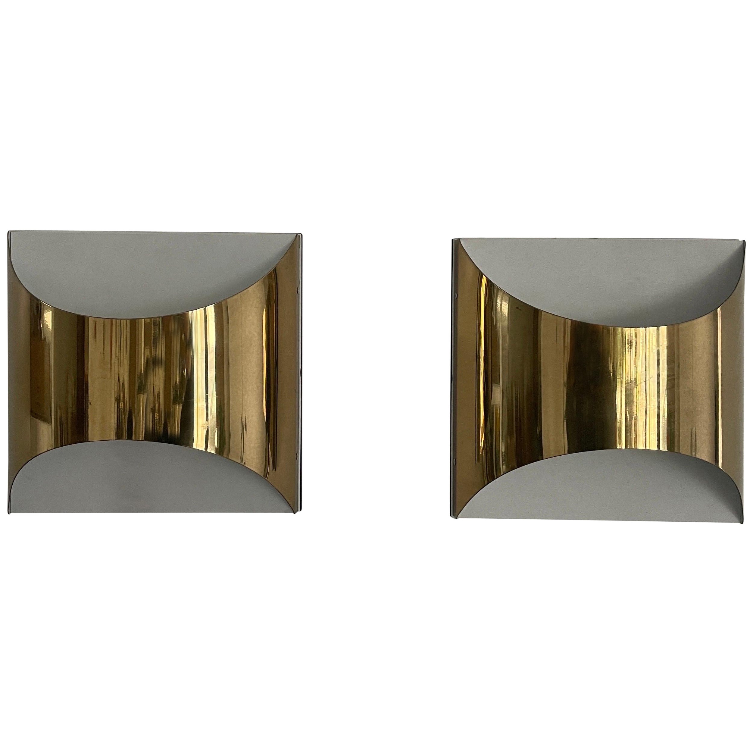 Model 'Quadrotto' Pair of Sconces by Enrico Tronconi for Tronconi, 1970s, Italy