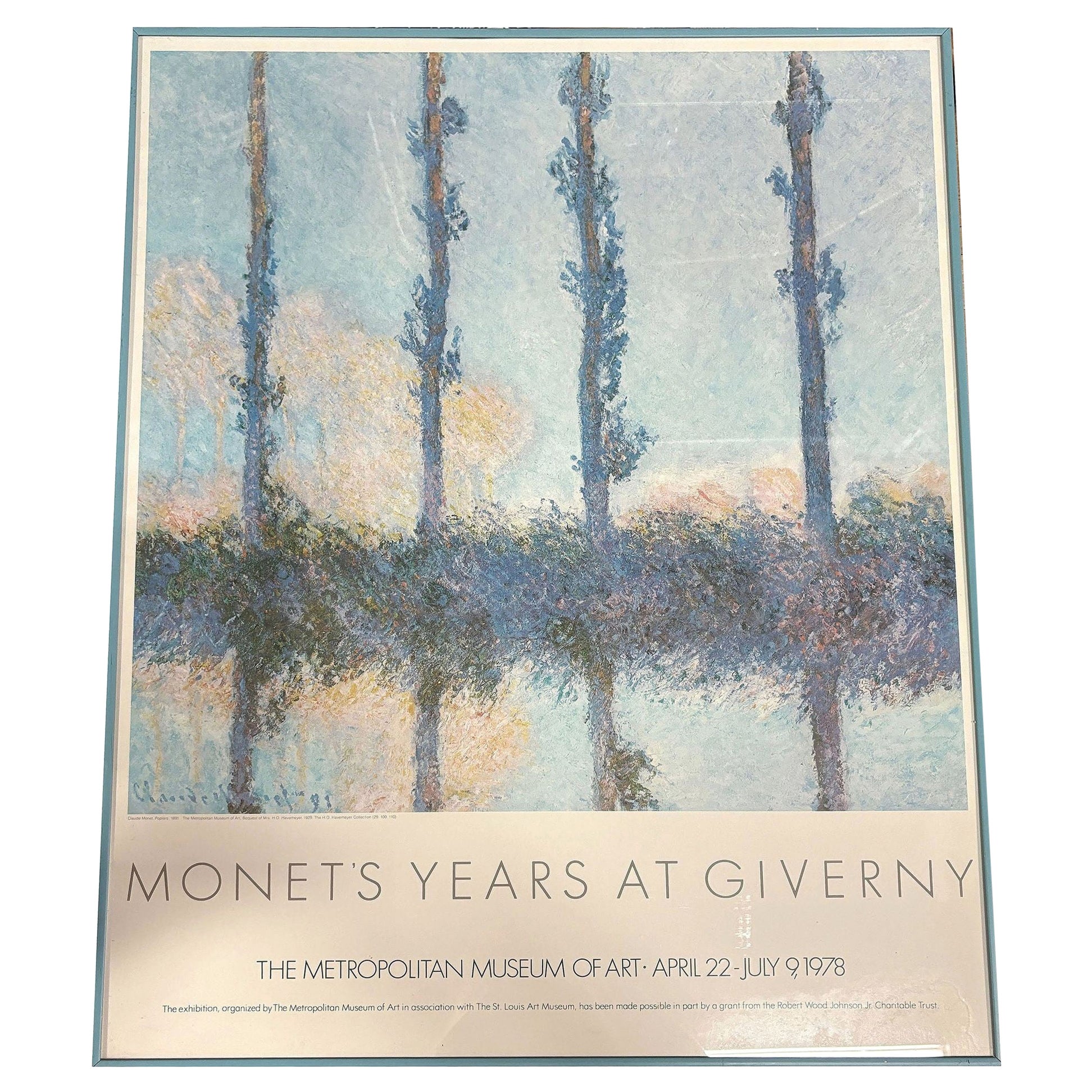 1978 El Museo Metropolitano de Arte Los años de Monet en Giverny Cartel de la exposición