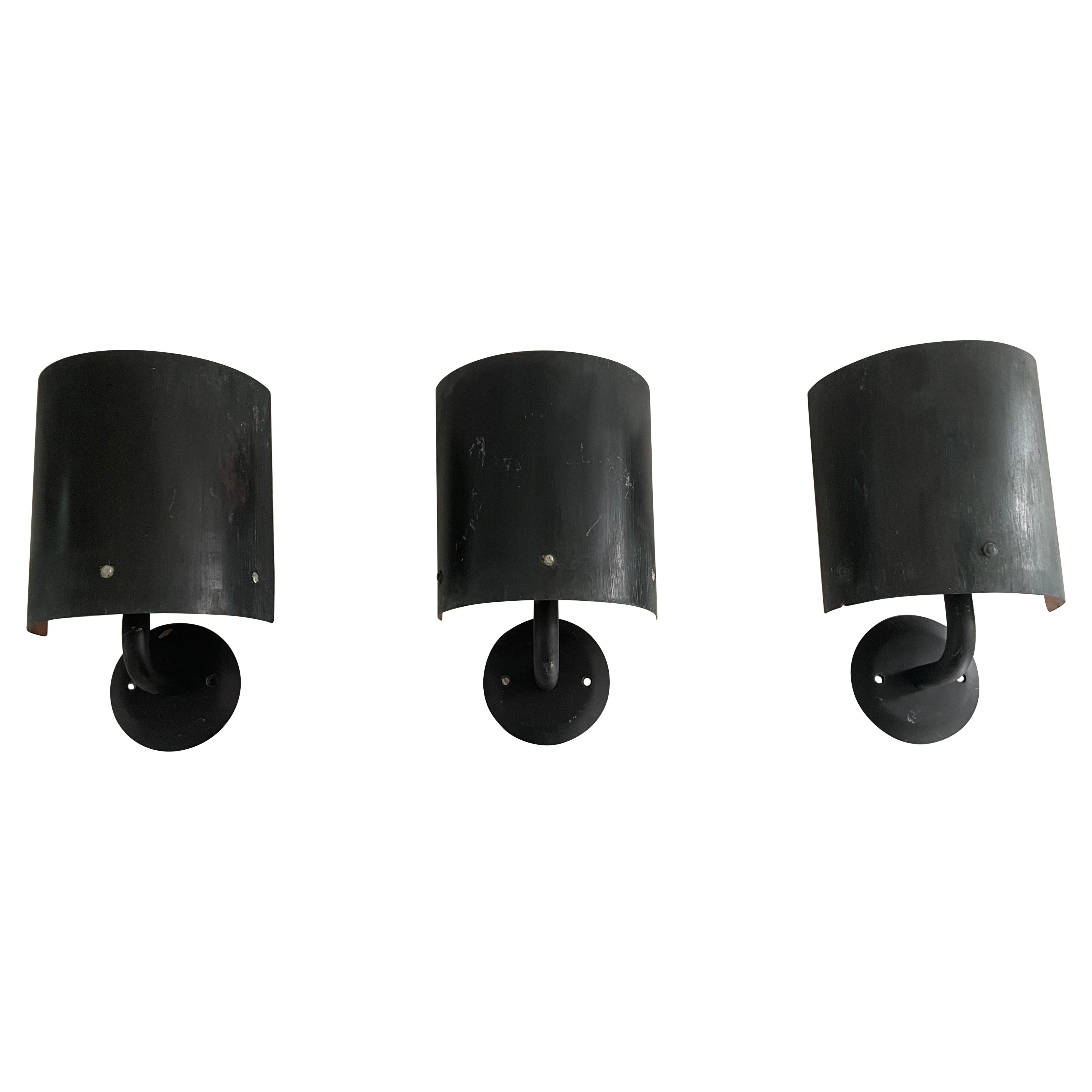 Set di 3 lampade in rame e metallo, anni '60, Germania in vendita