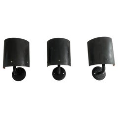 Heavy Copper and Metal Set of 3 Sconces, 1960s, Germany
