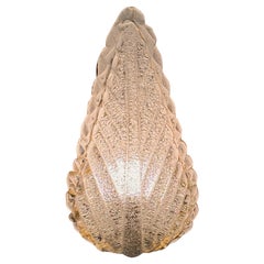 Lámpara de una hoja en cristal Pulegoso con detalles dorados de Barovier & Toso, años 50