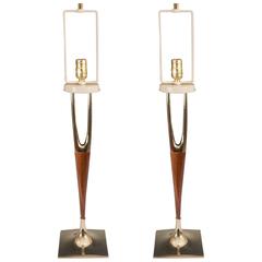 Pair of 'Wishbone' Table Lamps by Laurel