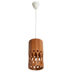 L.O. Nilsson, Pendant Light, Pine, Sweden, 1970s